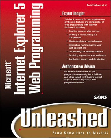 IE 5 Web Programming Unleashed cover